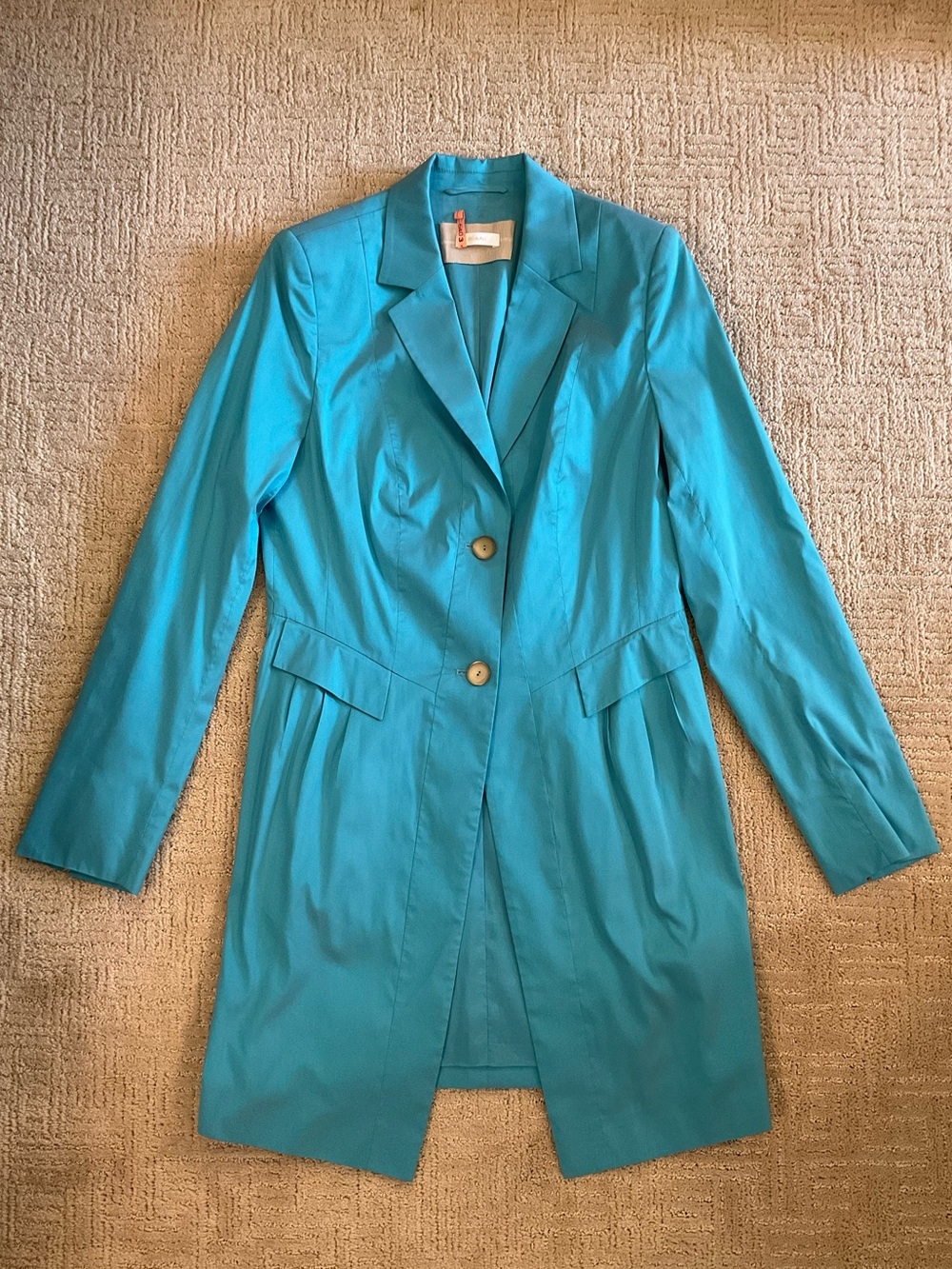 🩵💫 RIANI Luxury Rare Silk Blend Long Blazer Jacket Blue Sz 8 S EUC Old Money